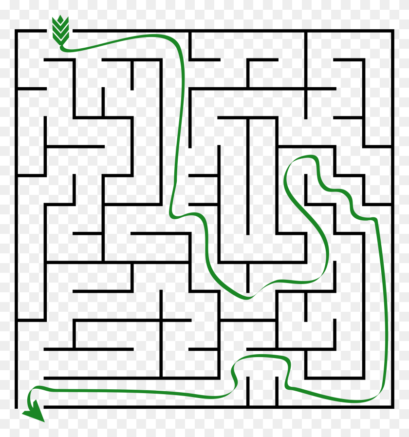 2193x2355 Solution To Simple Maze Puzzle Icons Png - Maze PNG