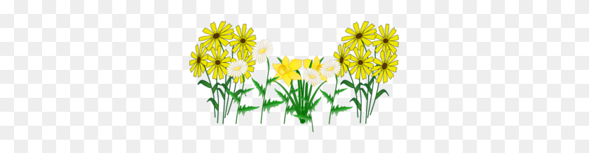 299x159 Some Flowers Clip Art - Flower Bed Clipart