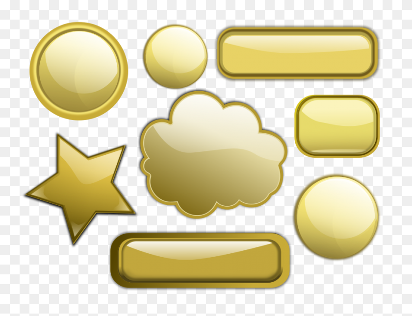 900x675 Some Gold Buttons Png Large Size - Gold Key Clipart