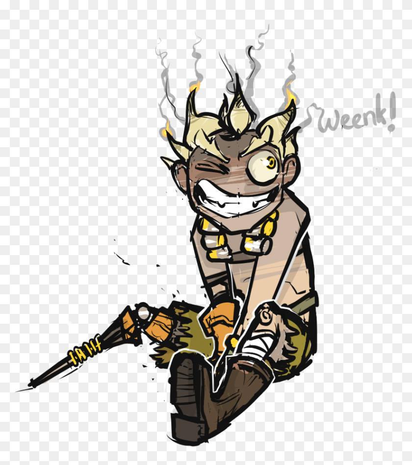 821x935 Someone Told Me To Draw Cute From Overwatch I Tried - Junkrat PNG