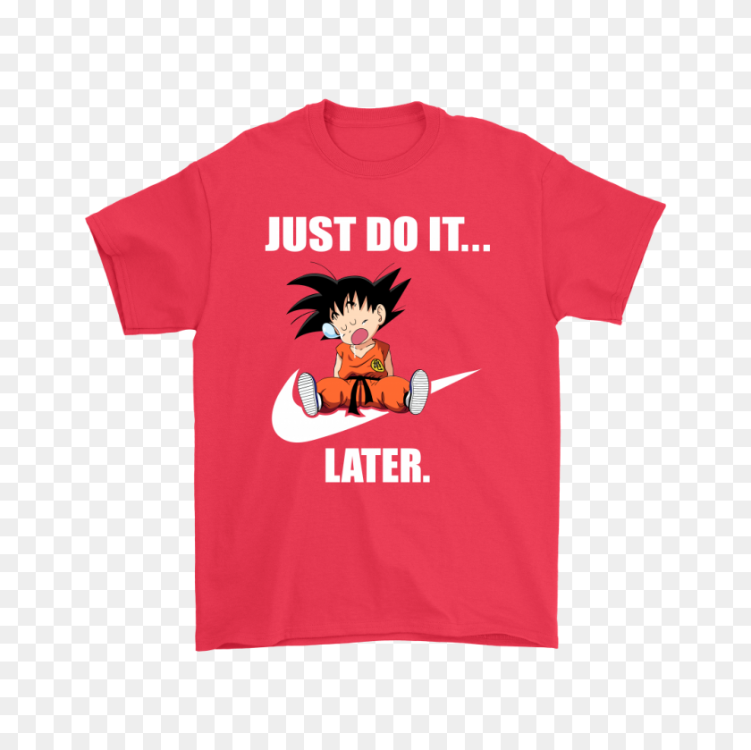1000x1000 Son Goku Just Do It Later Camisetas Teeqq Store - Just Do It Png