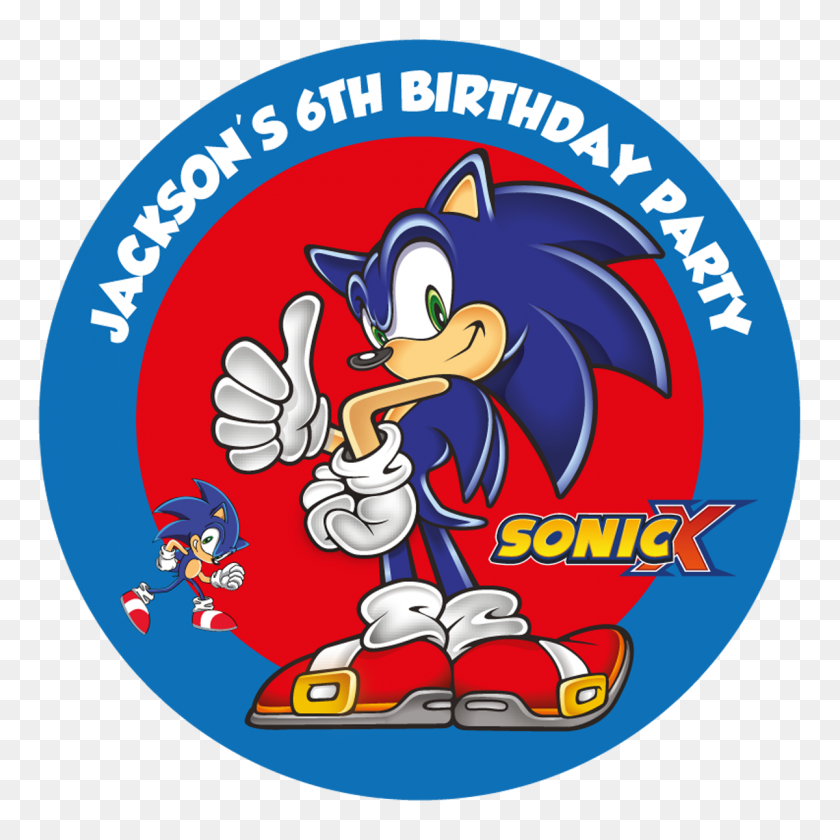 1200x1200 Sonic Hedgehog Party Box Stickers Partywraps - Paw Patrol Badge Clipart
