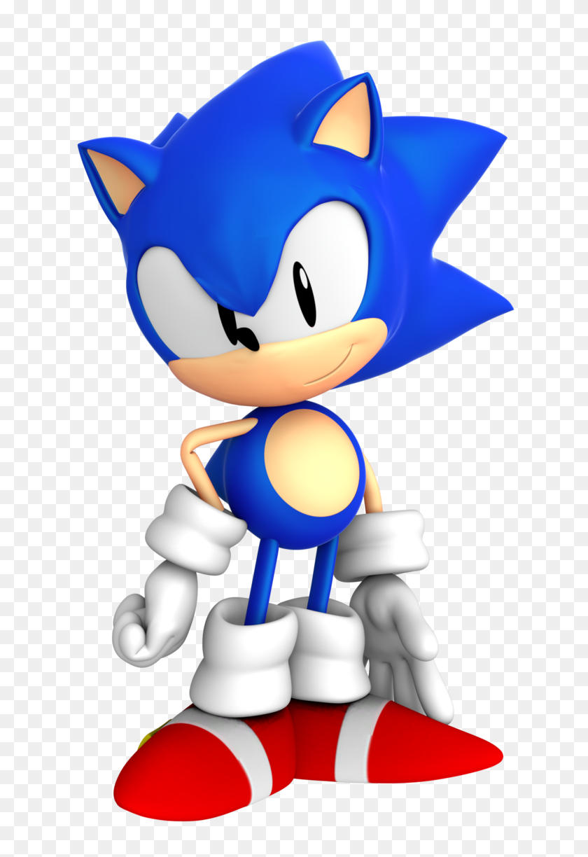 687x1164 Sonic Mega Drive Pose - Sonic Clipart