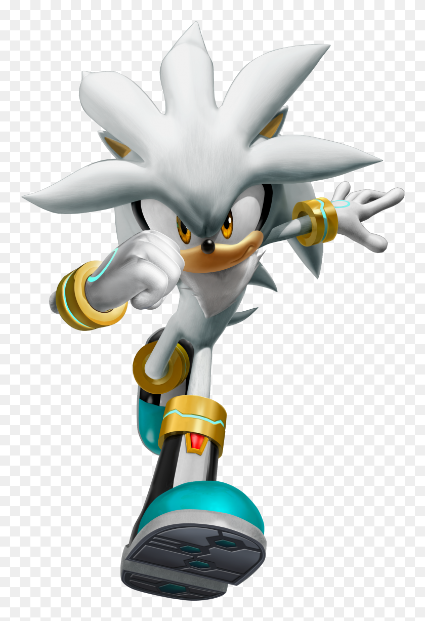 1934x2894 Sonic Rivals - Silver The Hedgehog PNG