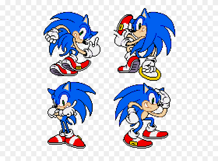 540x558 Sonic The Hedgeblog On Twitter Menu Sprites From Sonic Pocket - Sonic Sprite PNG