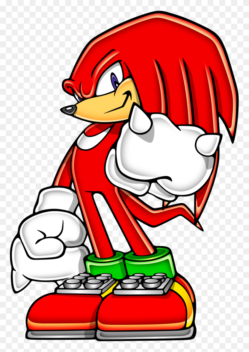 944x1368 Sonic The Hedgehog Clipart Knuckles - Spin Clipart
