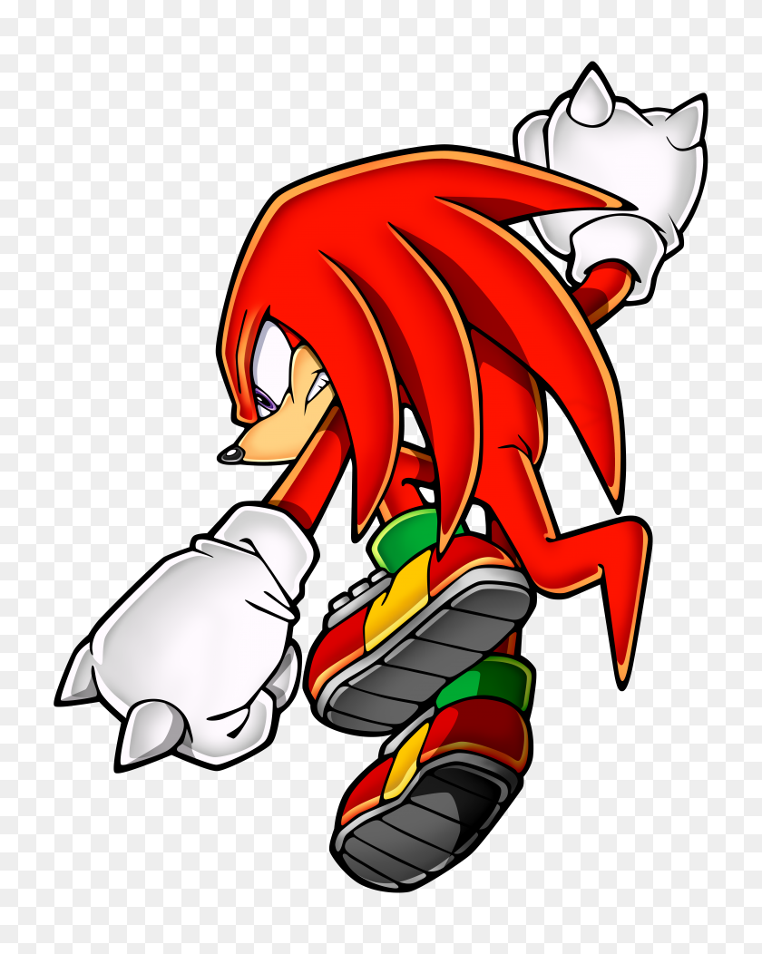 6020x7658 Sonicchannel Knuckles Nocircle - Nudillos Png