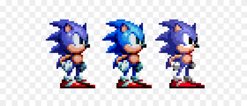 600x300 Sonic's Mania Sprite Recolored To Fit Older Sonic Colors - Sonic Sprite PNG