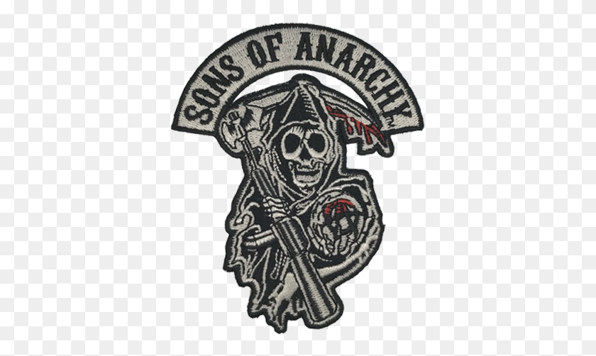 359x442 Sons Of Anarchy Patch Chicago Cop Shop - Anarchy Symbol PNG