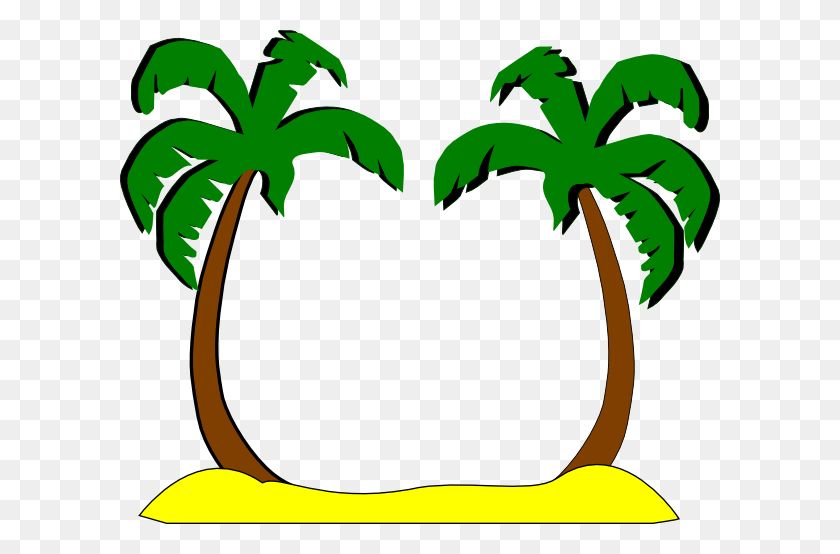 600x494 Sophies Palm Trees Png, Clip Art For Web - Palm Tree With Coconuts Clipart