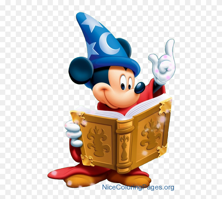 514x695 Sorcerer Mickey Png Clipart Nice Coloring Pages For Kids - Mickey PNG