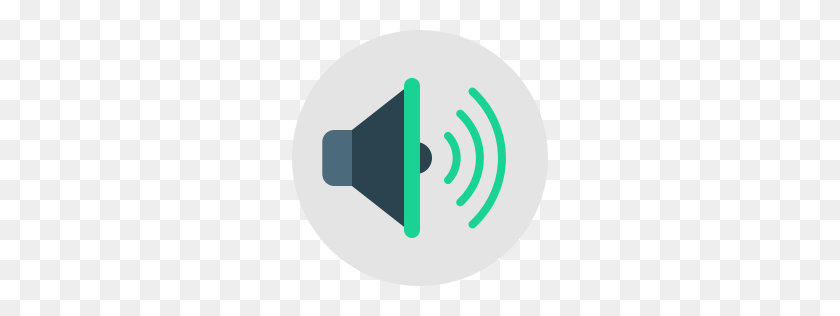 256x256 Sound On Icon Flat - Sound Icon PNG