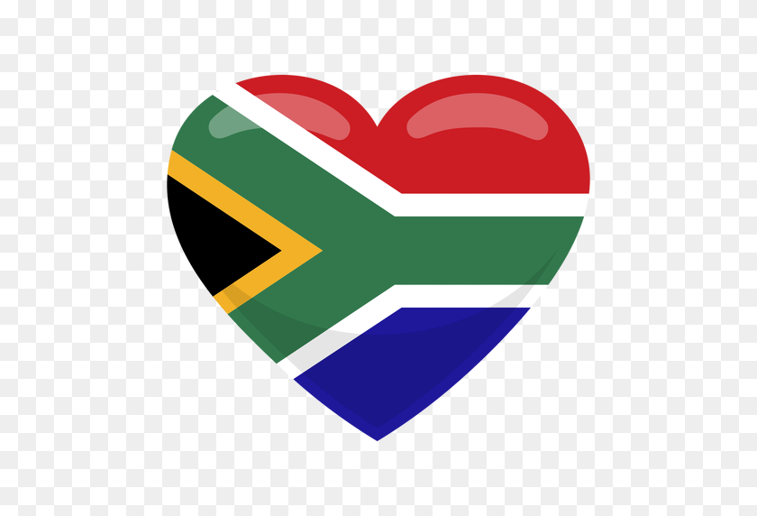 512x512 Sudáfrica Corazón De La Bandera - África Png