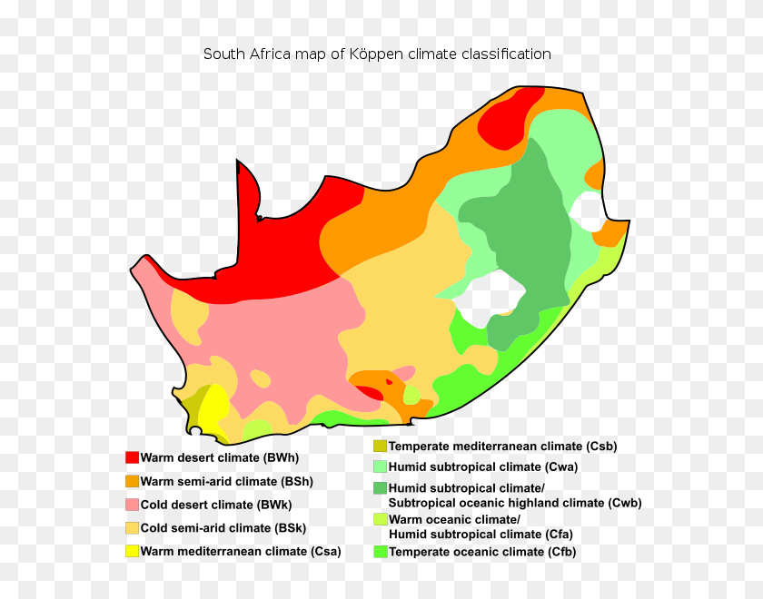 600x600 South Africa Map Of Climate Classification - Africa Map PNG