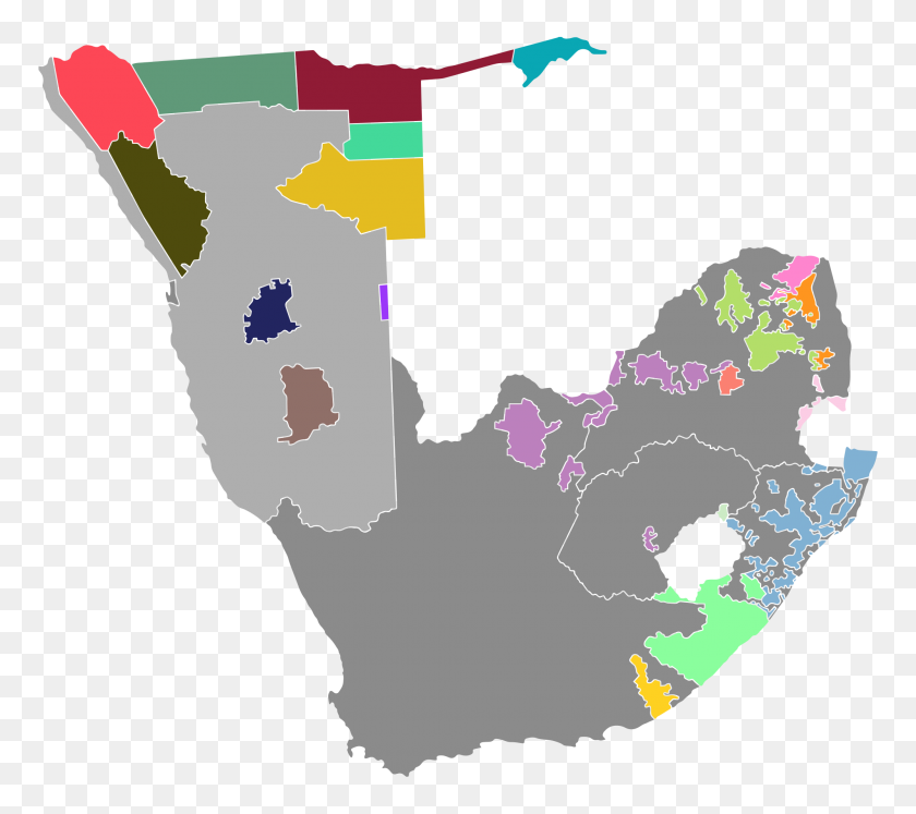 2000x1764 Sudáfrica, Sudoeste De África Mapa De Los Bantustanes - Mapa De África Png