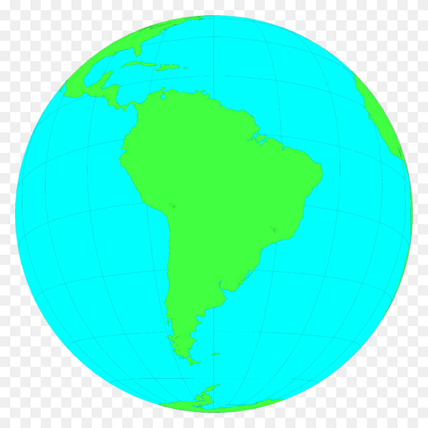 958x958 Глобус Южной Америки - Карта Северной Америки Клипарт