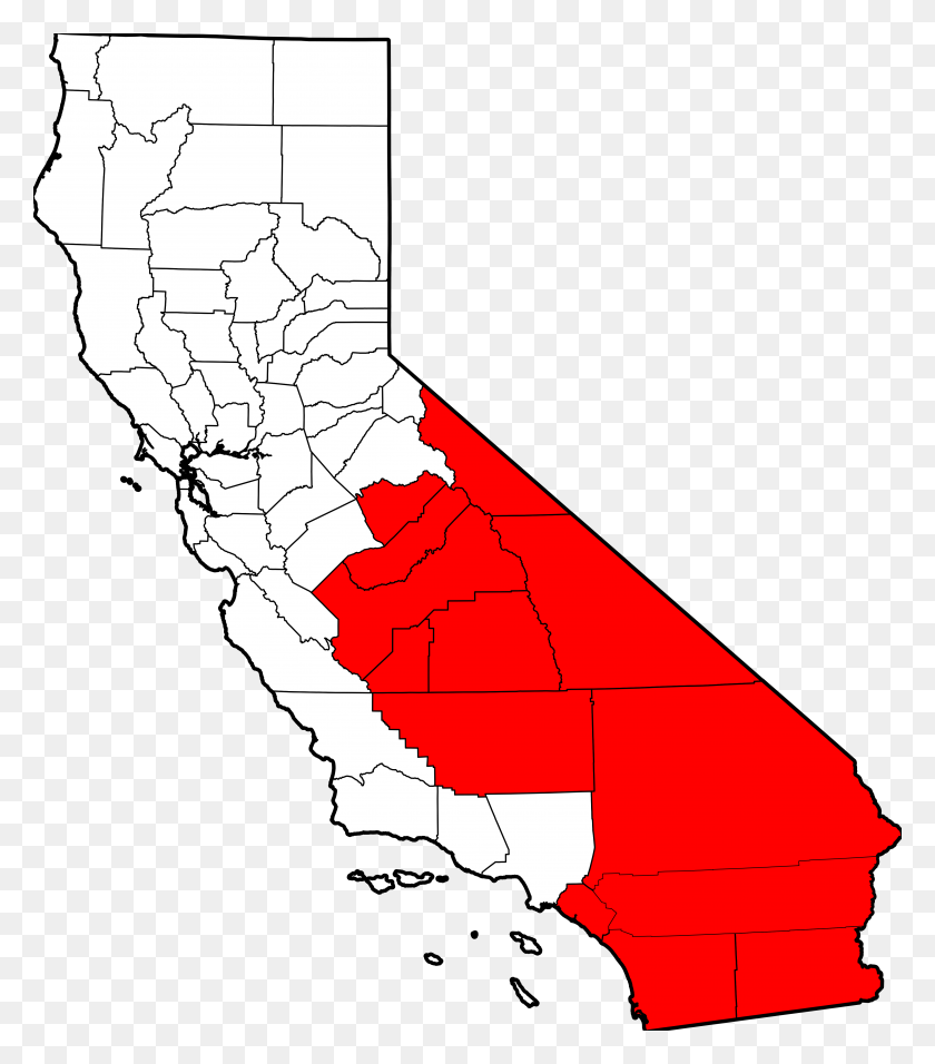4096x4709 South California Proposal - California Outline PNG