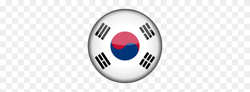 250x250 Icono De La Bandera De Corea Del Sur - Corea Del Sur Png