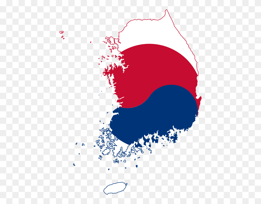 458x599 Mapas De La Bandera De Corea Del Sur En Corea, Corea Del Sur - Clipart De La Bandera De Corea