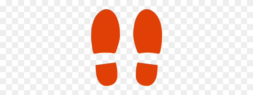 256x256 Soylent Red Shoes Footprints Icon - Shoe Print PNG