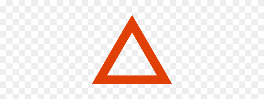 256x256 Soylent Red Triangle Outline Icon - Triangle Outline PNG