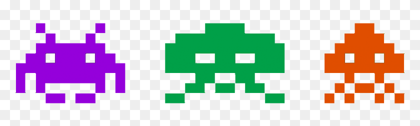 800x197 Space Invaders Pixel Art Computing - Space Invader PNG