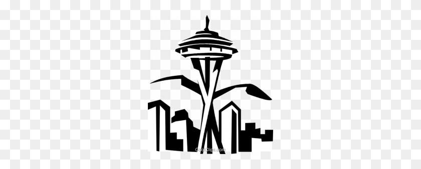 250x279 Space Needle Silhouette Free Transparent Images With Cliparts - Needle Clipart Black And White