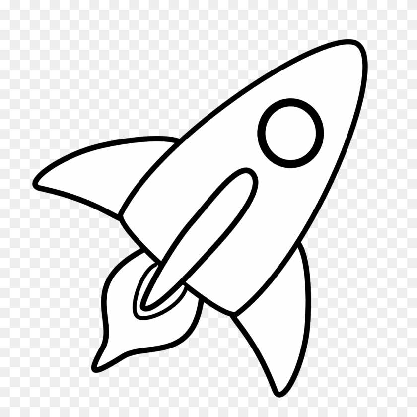 1024x1024 Space Rocket Clip Art Black And White Pics About Space - Rocket Black And White Clipart