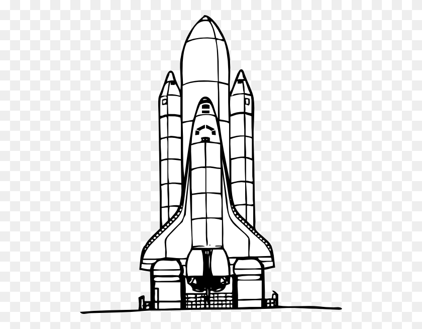 522x594 Старт Космического Шаттла Картинки - Ракета Черно-Белый Клипарт