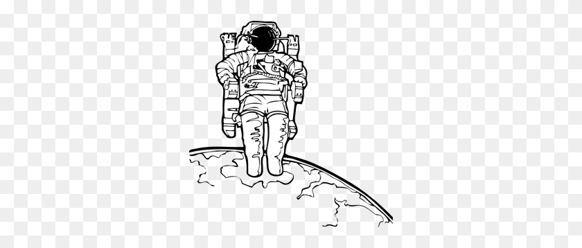 294x298 Space Walk Png, Clip Art For Web - Astronaut Black And White Clipart