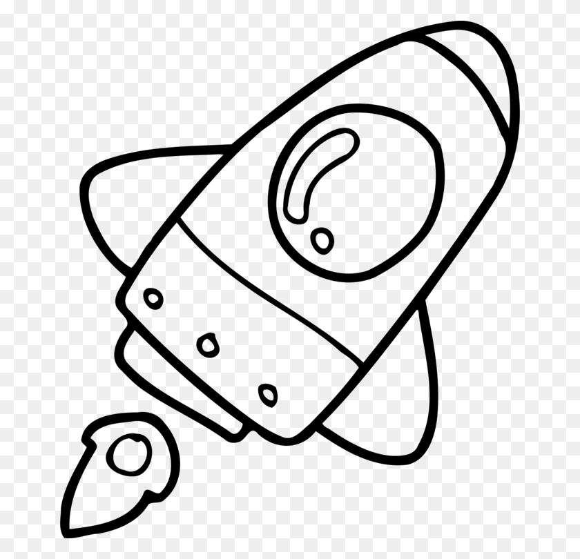 666x750 Spacecraft Rocket Launch Drawing Computer Icons - Rocket Black And White Clipart