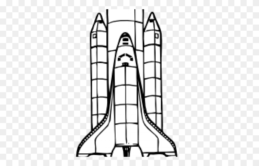 640x480 Spaceship Clipart Black And White - Slide Clipart Black And White
