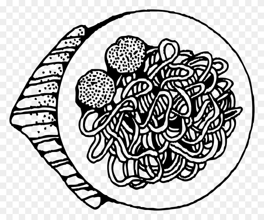 1000x820 Spaghetti Clipart Black And White - Breakfast Clipart Black And White