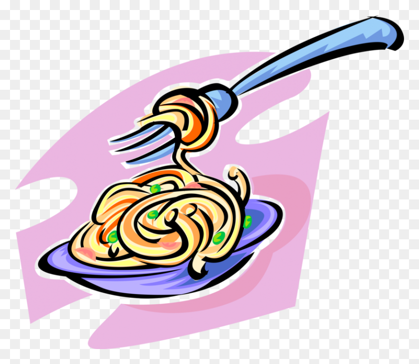 814x700 Spaghetti Pasta Dinner In Bowl With Fork - Plate Of Spaghetti Clipart