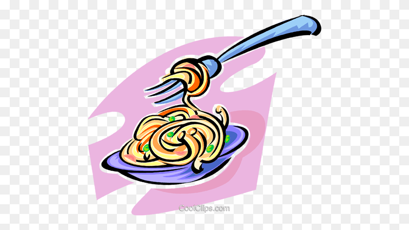 480x413 Spaghetti Royalty Free Vector Clipart Illustration - Spaghetti Clipart Png