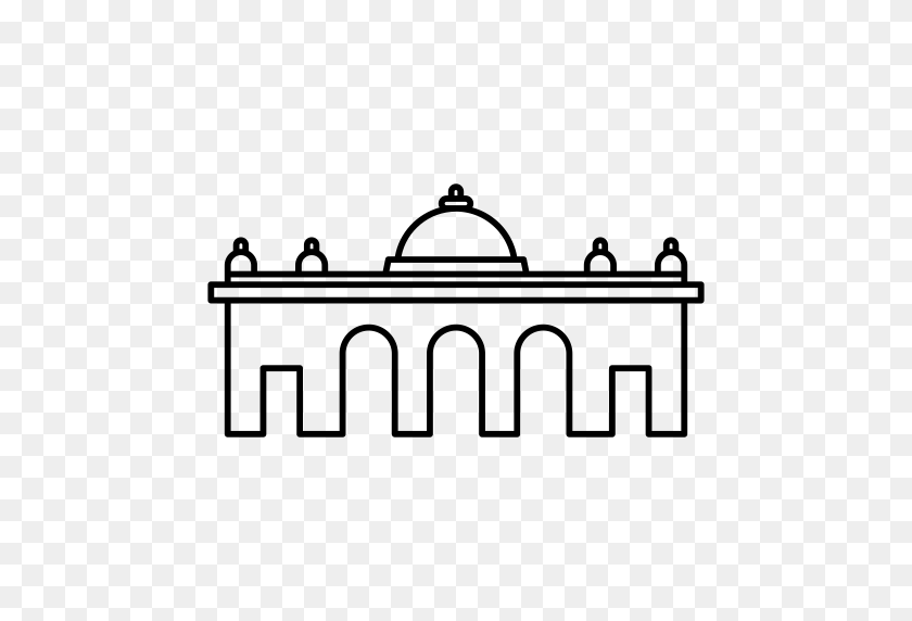 512x512 Spain Alcala Gate, Alcala Gate, Landmark Icon With Png And Vector - Gate Clipart Black And White