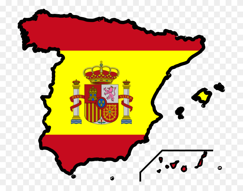 717x600 Карта Флаг Испании - Флаг Испании Png