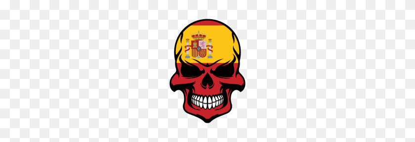 190x228 Spanish Flag Skull Cool Spain Skull - Spanish Flag PNG
