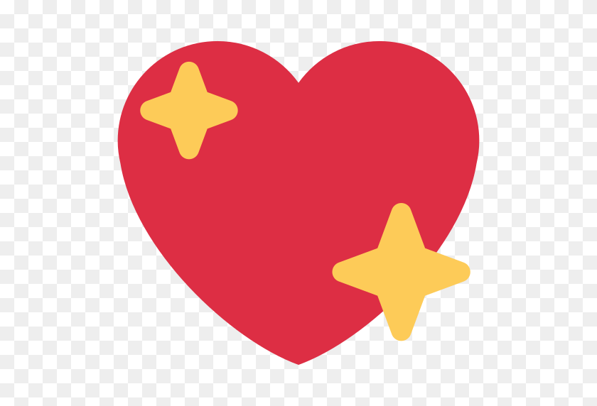 512x512 Сверкающее Сердце Emoji - Любовь Emoji Png