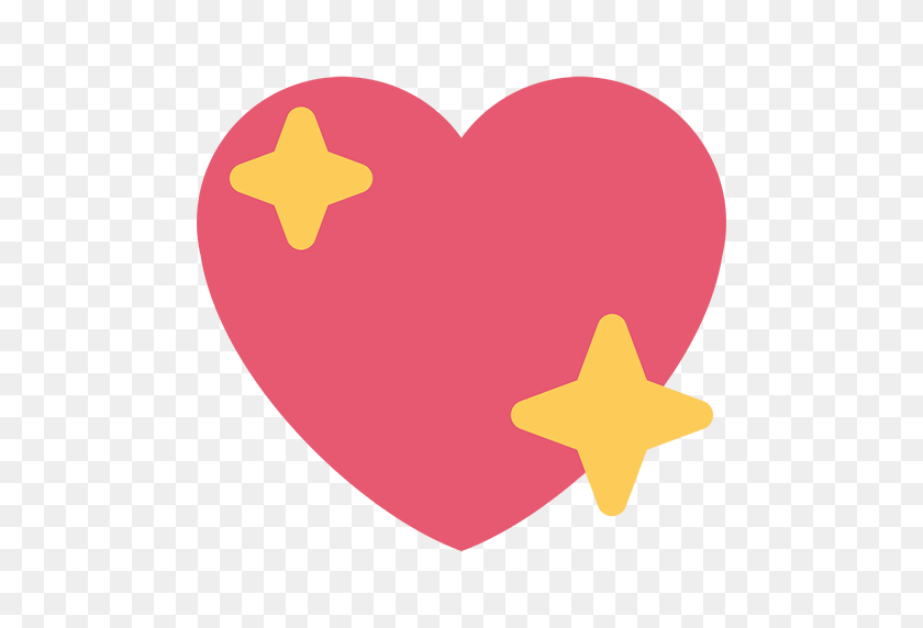 512x512 Сверкающее Сердце Emoji Для Facebook, Идентификатор Электронной Почты Sms - Facebook Heart Png
