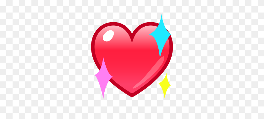 320x320 Corazón Brillante Emojidex - Corazón Rosa Emoji Png