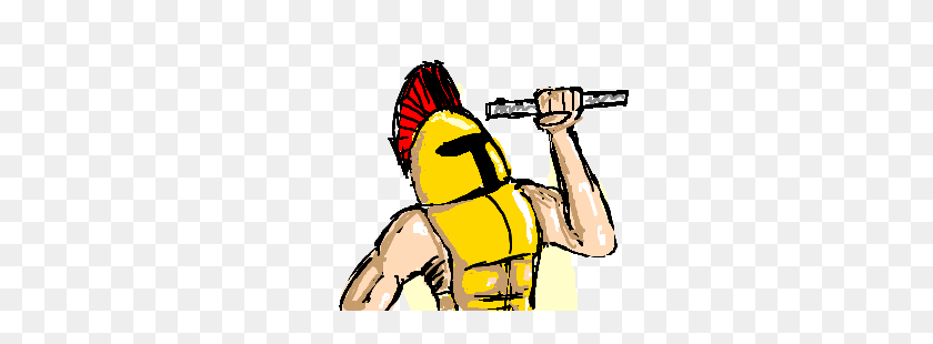 300x250 Spartan Warrior Prepares To Play A Flute Lullaby - Spartan Warrior Clipart