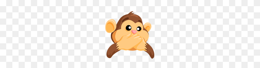 160x160 No Hablar Evil Monkey Emoji En Messenger - Mono Emoji Png