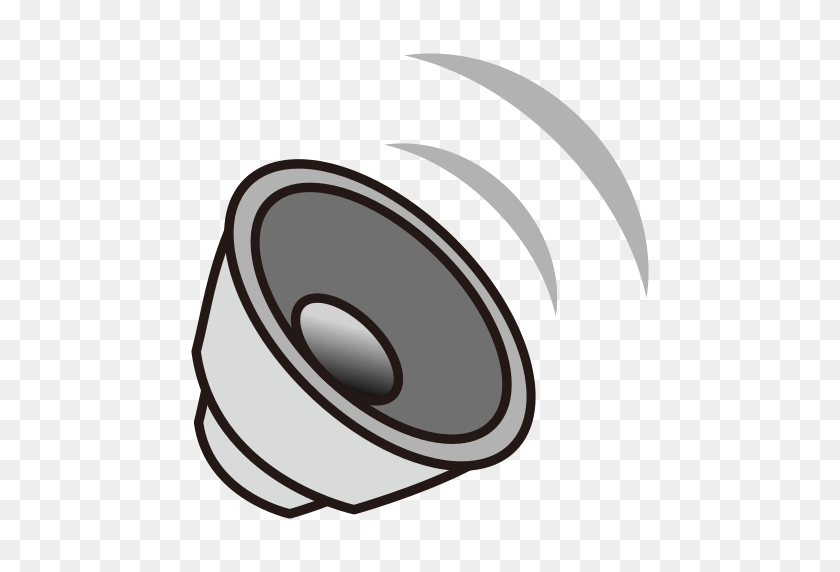 512x512 Speakers Clipart Sound Wave - Emoji Clipart Black And White