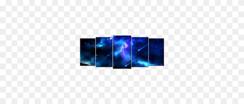 300x300 Spectacular Blue Meteor Shower Canvas Wall Art - Meteor Shower PNG