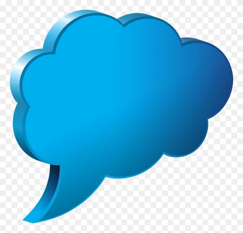 8000x7669 Speech Bubble Cloud Blue Transparent Png Gallery - Blue Cloud PNG