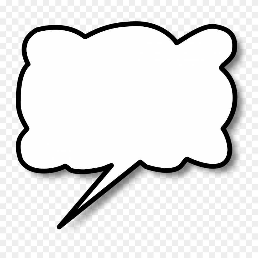 958x958 Speech Bubble Free Stock Photo Illustration Of A Cartoon - Speaking Clipart Black And White