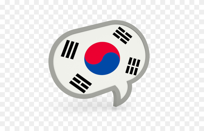 640x480 Burbuja De Discurso Icono De La Ilustración De La Bandera De Corea Del Sur - Bandera De Corea Del Sur Png