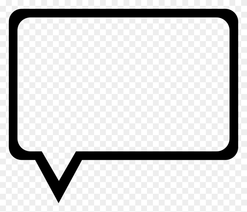 980x832 Speech Bubble Outline Of Rectangular Shape Png Icon Free - Speech Bubble PNG