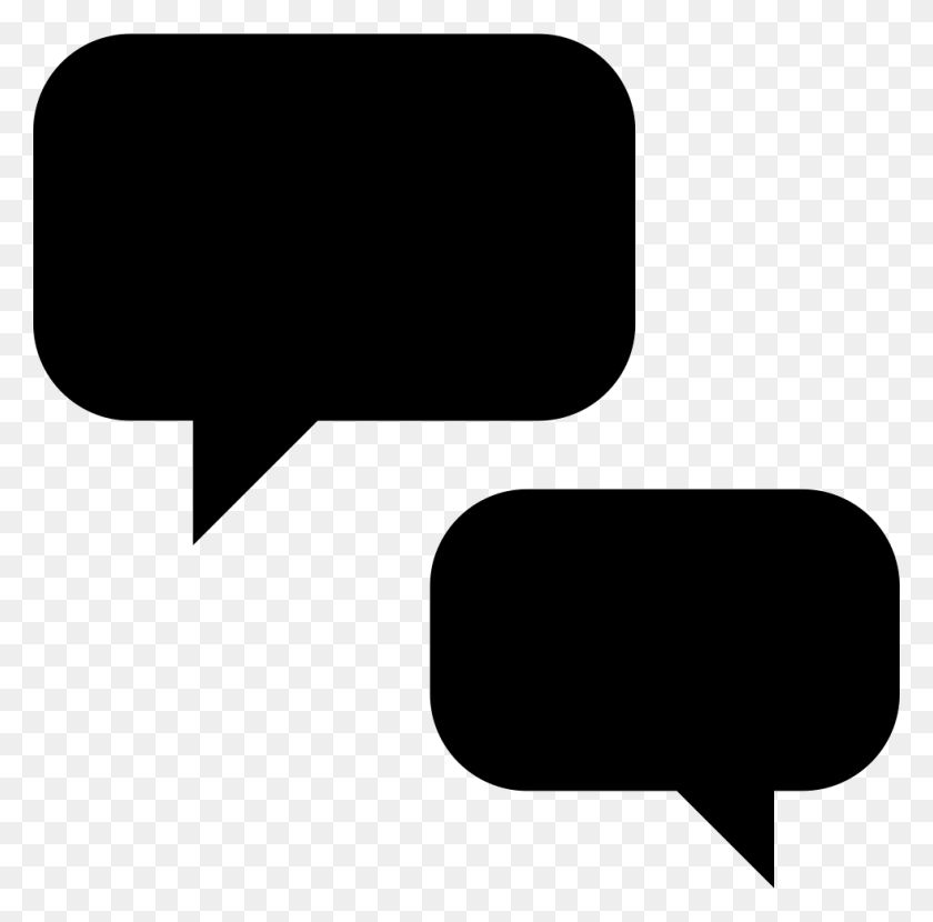 980x968 Speech Bubbles Silhouettes Png Icon Free Download - Speech PNG